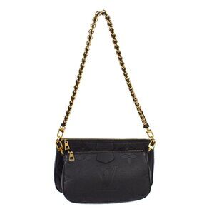 Louis Vuitton Black Monogram Empreinte Multi Pochette Accessoires M80399 NQ00877